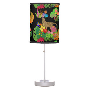 Beautiful, Cheetah and Tropical Jungle Table Lamp