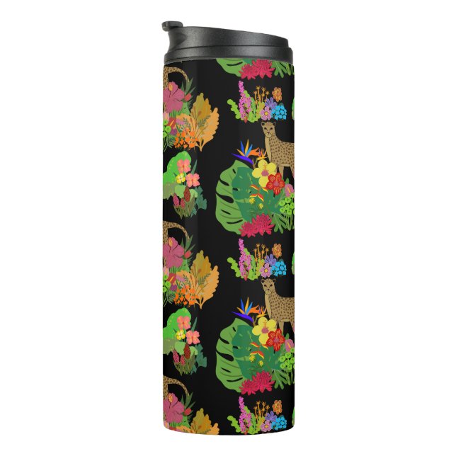 Beautiful, Cheetah and Tropical Jungle  Thermal Tumbler (Rotated Right)
