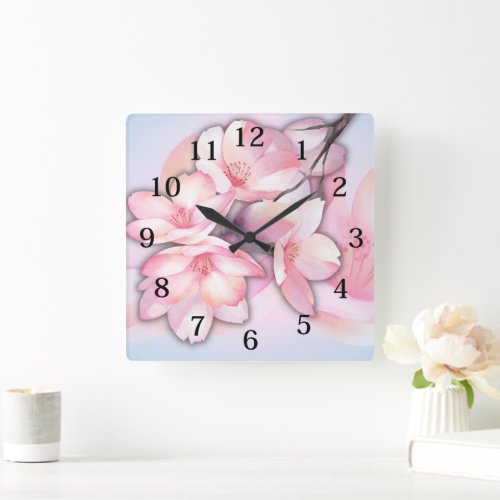 Beautiful Cherry Blossom Acrylic Wall Clock