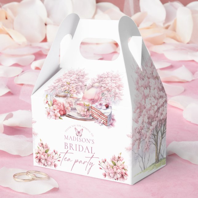 Beautiful Cherry Blossom Bridal Tea Favor Boxes (Wedding)