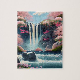 Beautiful Cherry Blossom Nature Background Jigsaw Puzzle