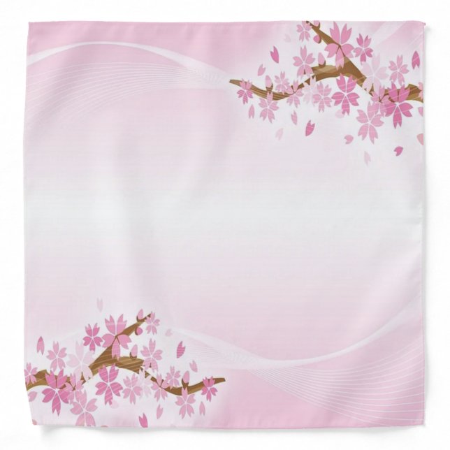 Beautiful Cherry Blossom Tree on Rose Gold Bandana (Front)