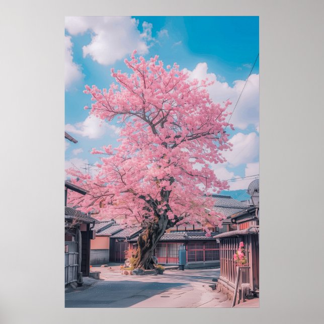 Beautiful Cherry Blossom Tree Poster (Front)