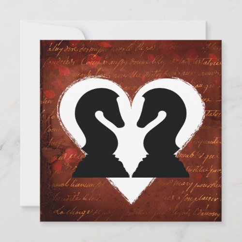 Beautiful Chess Pieces Valentines Day Love Holiday Card