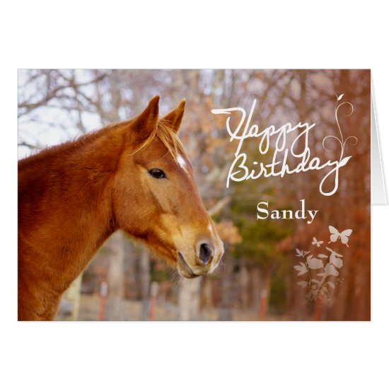 Beautiful Chestnut Horse Birthday Greeting Card