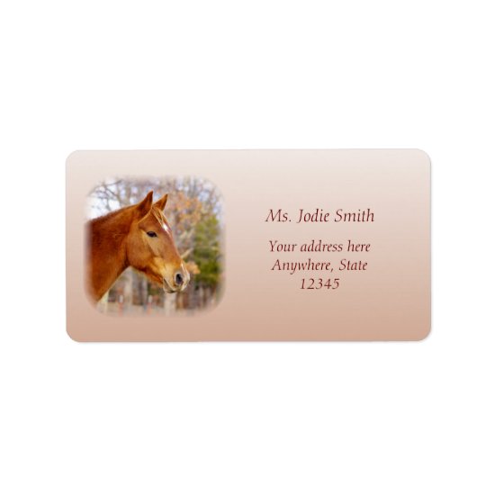 Beautiful Chestnut Horse Return Address Labels