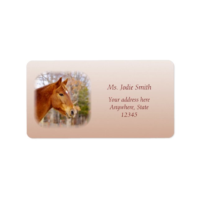 Beautiful Chestnut Horse Return Address Labels (Front)