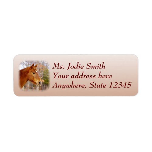 Beautiful Chestnut Horse Return Address Labels