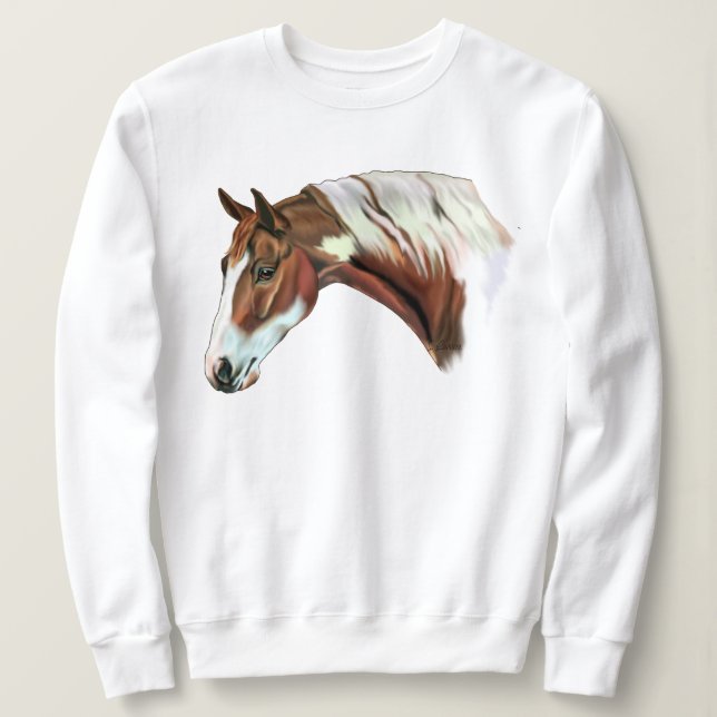 Beautiful Chestnut Tovero Paint Horse Sweatshirt (Design Front)