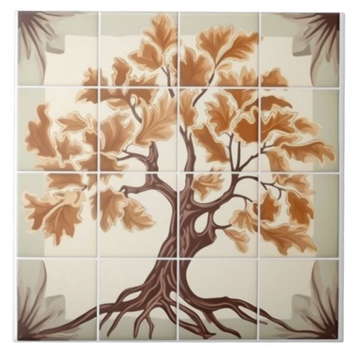 Beautiful Chestnut Tree Pattern Ceramic Tile