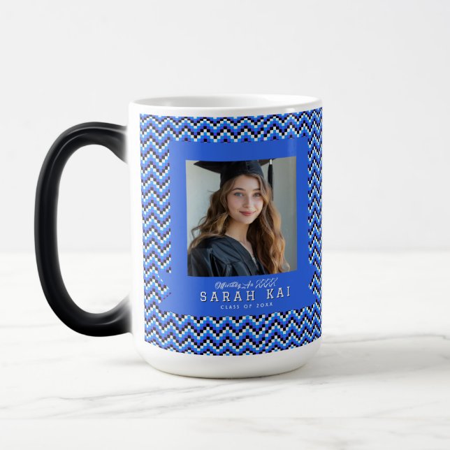 Beautiful Chevron Pattern Grandson Graduation Color Morph Mug (Left)