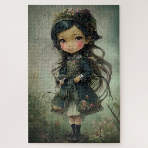 Beautiful Chibi Kawaii Style Girl Art Jigsaw Puzzle