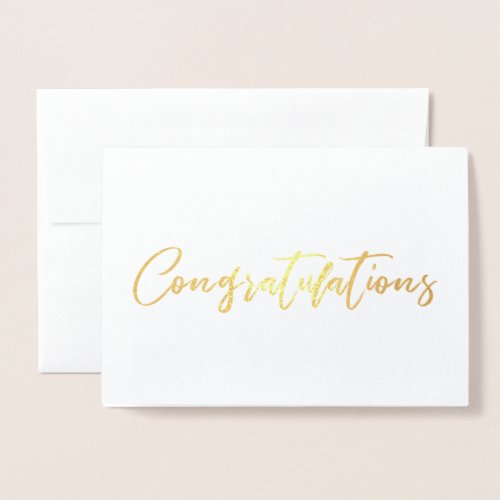 Beautiful Chic Calligraphy Congratulation Foil Card