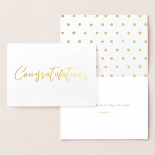 Beautiful Chic Calligraphy Congratulation Foil Card 