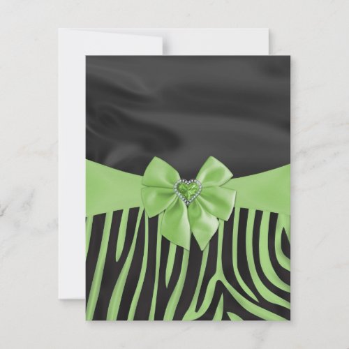 Beautiful chic elegant silk fabric effects zebra custom invitation