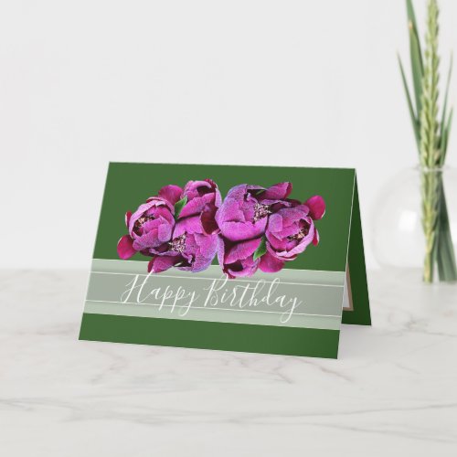Beautiful Chic Floral Bouquet Pink Peony Birthday Card