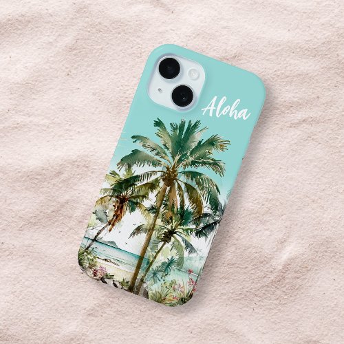 Beautiful Chic Island Tropical Beach Palm Tree  iPhone 15 Case