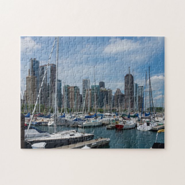 Beautiful Chicago Harbor Jigsaw Puzzle (Horizontal)