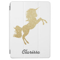 Beautiful chick girly gold glitter unicorn iPad air cover