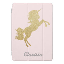 Beautiful chick girly gold glitter unicorn iPad pro cover