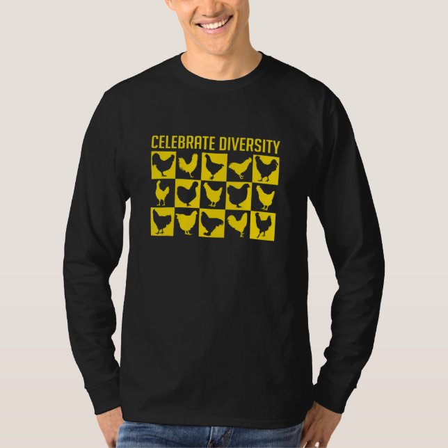 Beautiful Chickens Many Different Chicken Breeds F T-Shirt (Front)