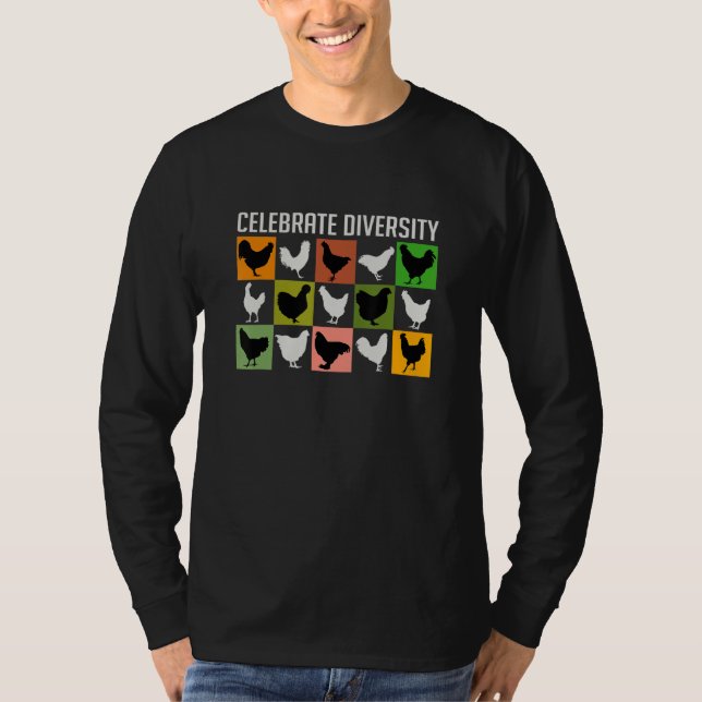 Beautiful Chickens Many Different Chicken Breeds F T-Shirt (Front)