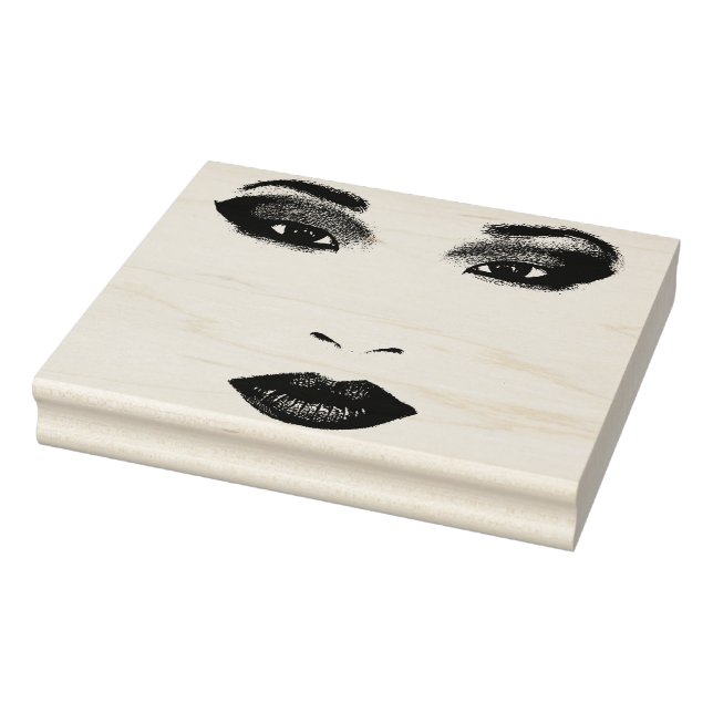 Beautiful China girl Face Original Art Rubber Stamp (Stamp)