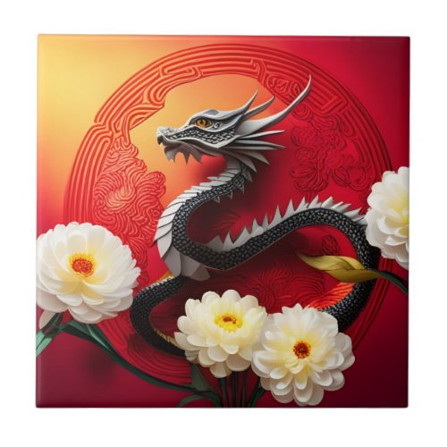Beautiful Chinese Dragon New Year 2024 CerT Ceramic Tile