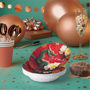 Beautiful Chinese Dragon New Year 2024 PPB2 Paper Bowls