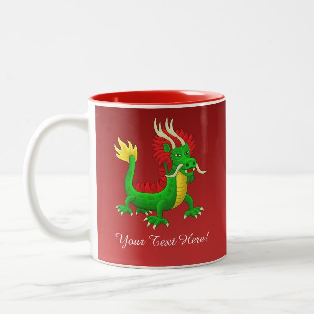 Beautiful Chinese Dragon Two-Tone Coffee Mug (Left)