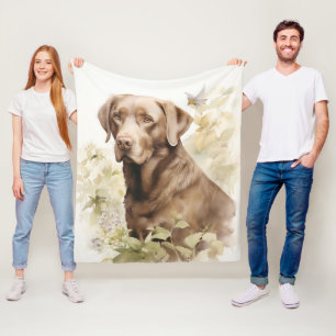 Beautiful Chocolate Lab – Loyal & Warm Fleece Blanket