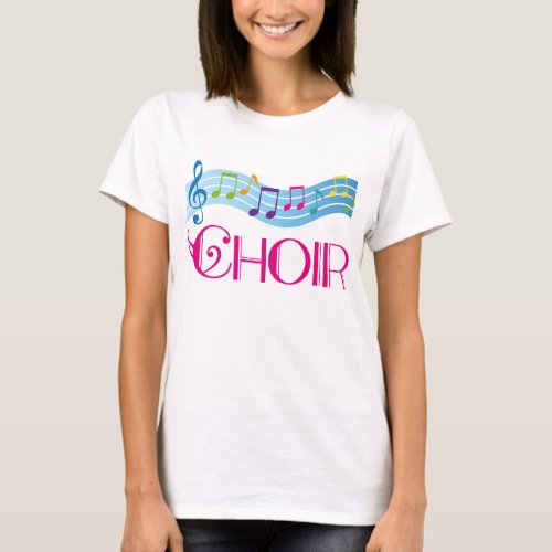 Beautiful Choir Music Staff Tee Shirt