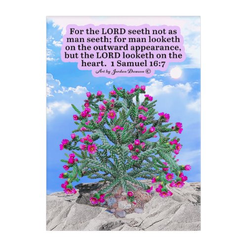 Beautiful Cholla Cactus Scripture 1 Samuel 167 Acrylic Print