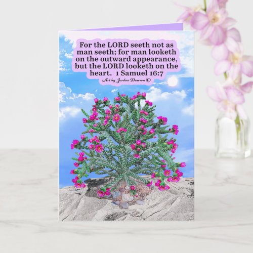 Beautiful Cholla Cactus Scripture 1 Samuel 167 Card