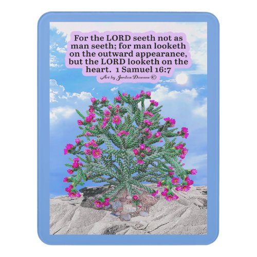 Beautiful Cholla Cactus Scripture 1 Samuel 167 Door Sign