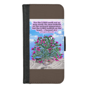 Beautiful Cholla Cactus Scripture 1 Samuel 16:7 iPhone 8/7 Wallet Case
