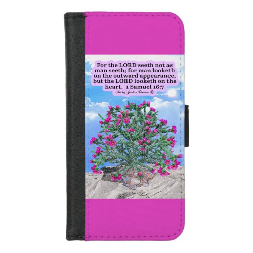 Beautiful Cholla Cactus Scripture 1 Samuel 167 iPhone 87 Wallet Case