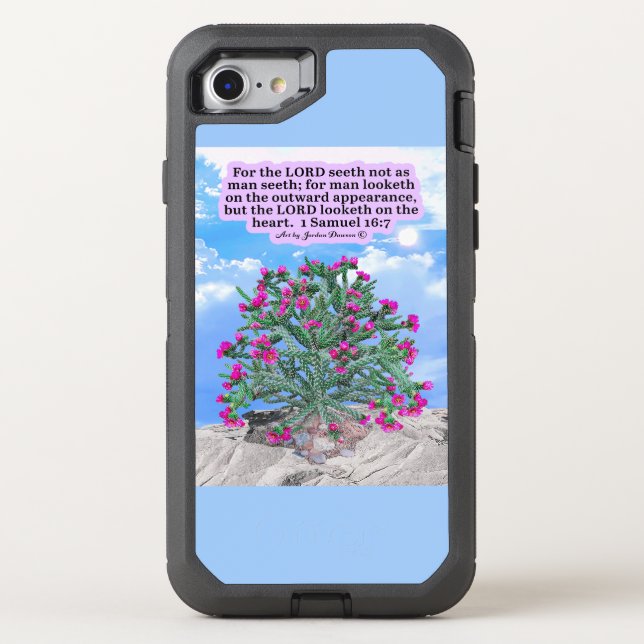 Beautiful Cholla Cactus Scripture 1 Samuel 16:7 Otterbox iPhone Case (Back)