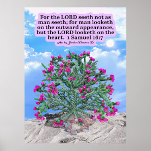 Beautiful Cholla Cactus Scripture 1 Samuel 16:7 Poster