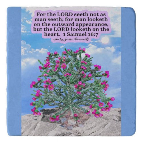 Beautiful Cholla Cactus Scripture 1 Samuel 167  Trivet
