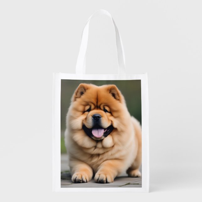 Beautiful Chow Chow Grocery Bag (Front)