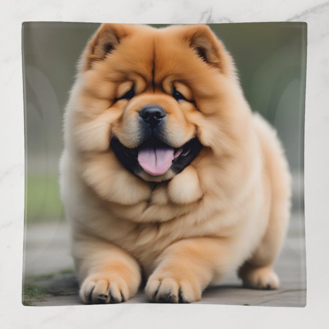 Beautiful Chow Chow Trinket Tray (Front)