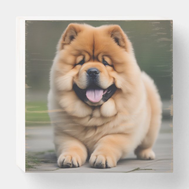 Beautiful Chow Chow Wooden Box Sign (Front Horizontal)
