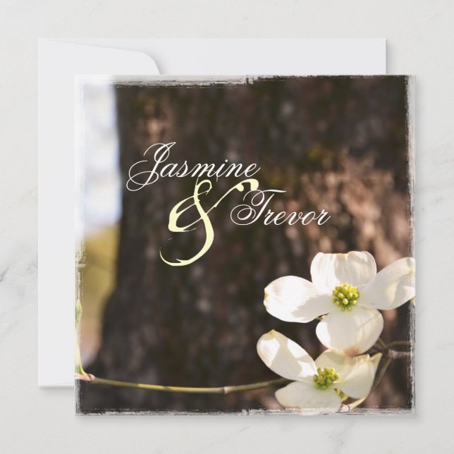 Beautiful Christian Dogwood Wedding Invitation (Front)