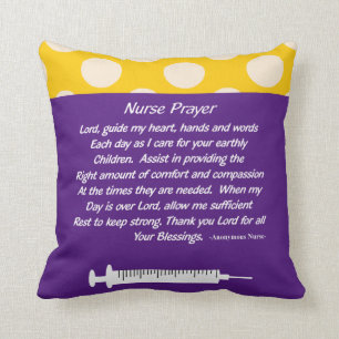 Beautiful Christian Nurse Prayer Pillow Purple