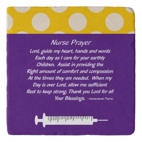 Beautiful Christian Nurse Prayer Purple Trivet