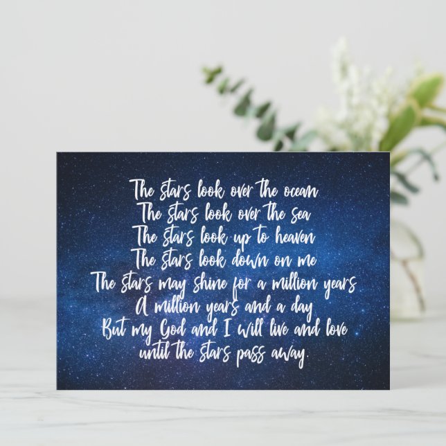 Beautiful Christian Prayer Night Sky Inspirational Card (Standing Front)