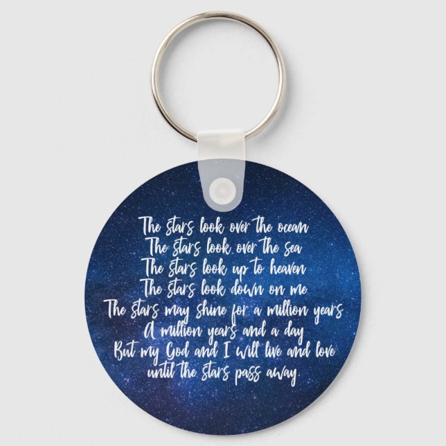 Beautiful Christian Prayer Stars Poem Keychain (Front)