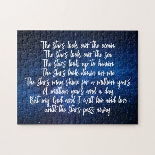 Beautiful Christian Prayer Stars Poem Night Sky Jigsaw Puzzle