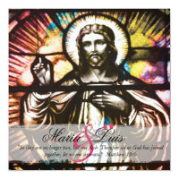 Beautiful Christian Stained Glass Wedding Invite